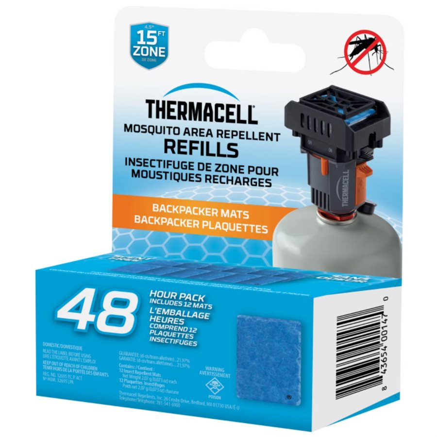 THERMACELL MOSQUITO AREA REPELLENT REFILLS 48H 12 MATS