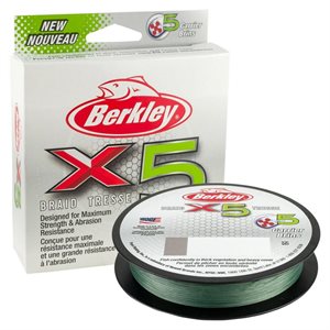 BERKLEY X5 BRAID TRESSE 10LB 165YD COLOR GREEN